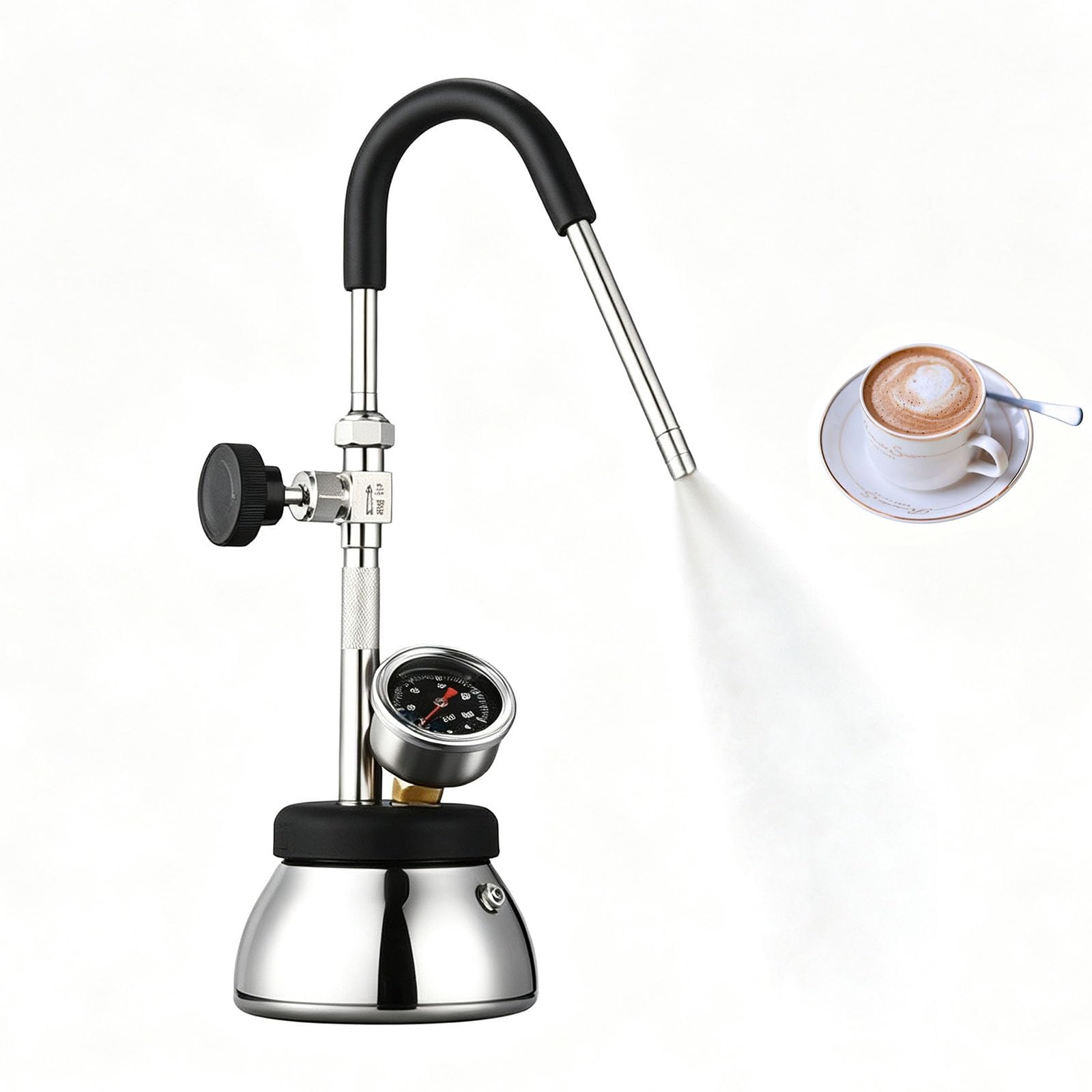 Amazon | ラテアート用ポータブルスチームミルク泡立て器 — IH対応
